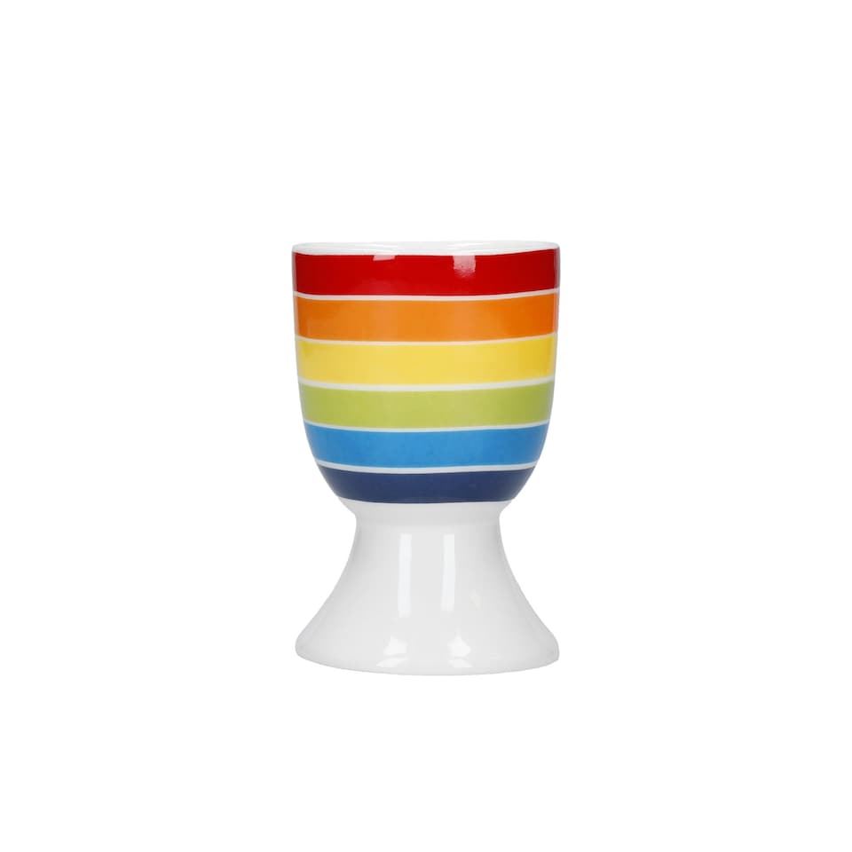 image 1 of KitchenCraft Egg Cup Set Multicolour Heart Striped 4 Piece