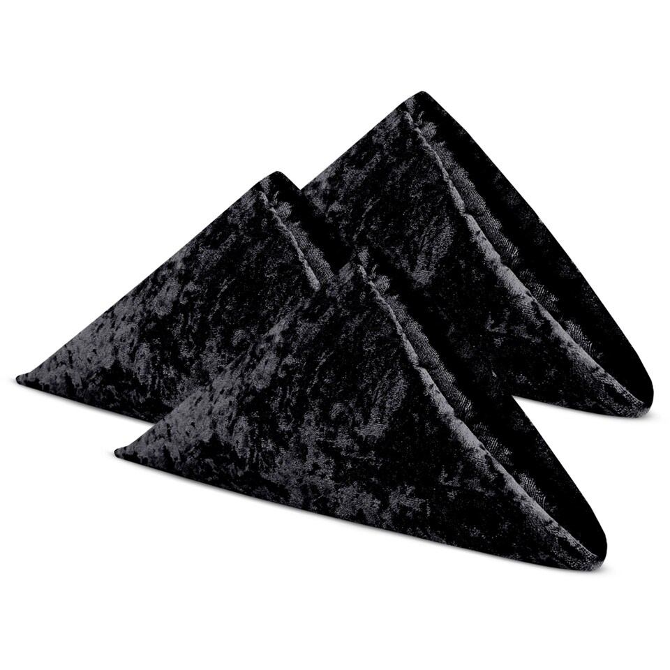 image 1 of Square Crushed Velvet Napkins, Cloth with Hemmed Edges Napkins - 20 Inch