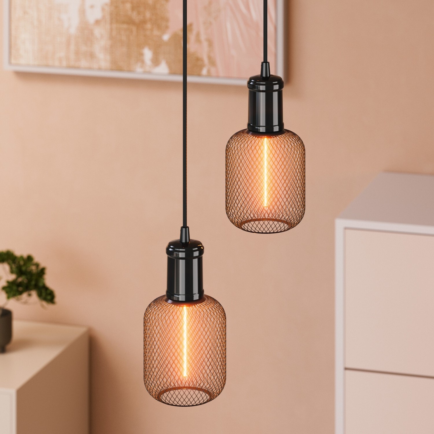 Osram Decor LED Straw Filament Square 100 Lamp Bulb E27 12W Warm White Dimmable in Black