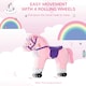 image 5 of HOMCOM Wheeled Rocking Horse Ride on Rocker Children Riding Toy Plush Pink Sound