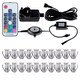 image 1 of Set of 20 - 15mm IP67 Colour Changing LED Decking Kit with Photocell | Chrome | Clear | 20