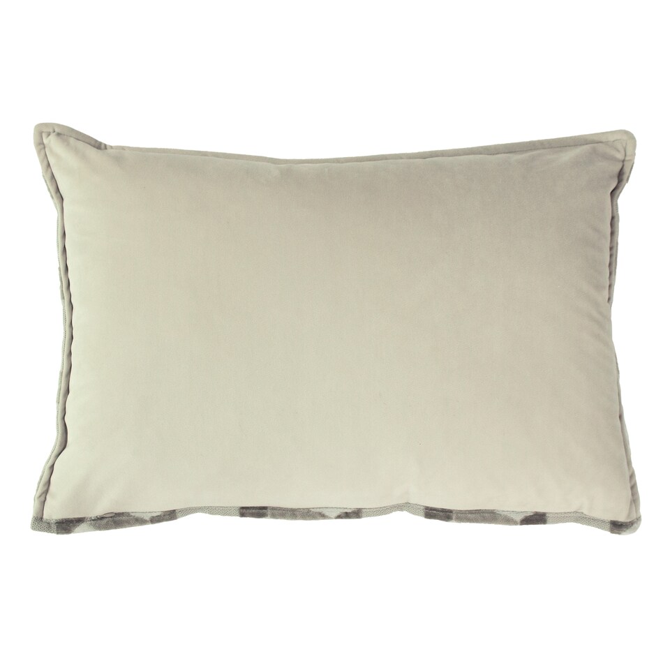 image 1 of Paoletti Delano Velvet Jacquard Cushion, Ivory/Taupe, 40 x 60cm