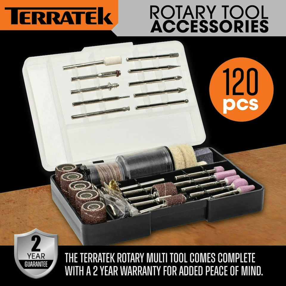 image 1 of Terratek Rotary Multi Tool 120pcs (Dremel Compatible with Carry Case)