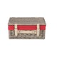 image 3 of 36cm Antique Wash Wicker Picnic Basket with Lining Red | Red | One Size