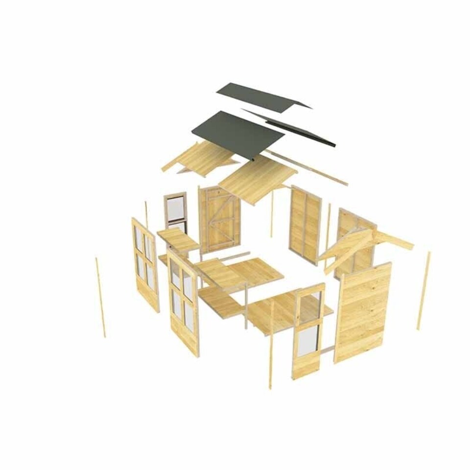 image 1 of 6ft x 4ft Apex Potting Shed - Wood - L127 x W175 x H217 cm | Brown
