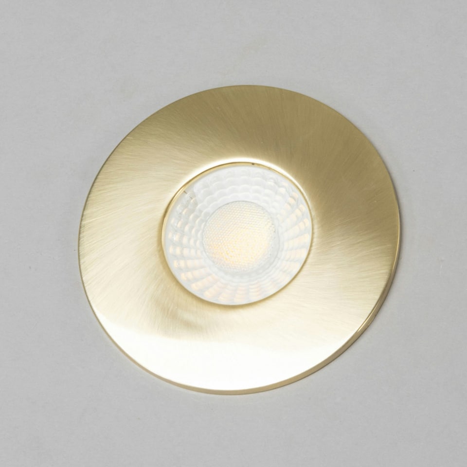 image 1 of BHS Nate LED Fixed Fire Rated IP65 Recessed Spotlight | Gold | Satin Brass | 1