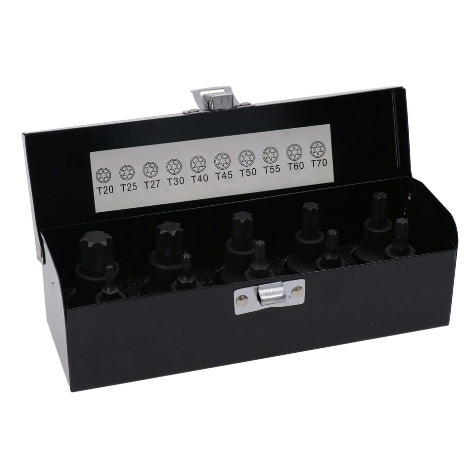 image 1 of 10pc 1/2" Drive Torx Star Impact Impacted Shallow Short Male Sockets T20 - T70