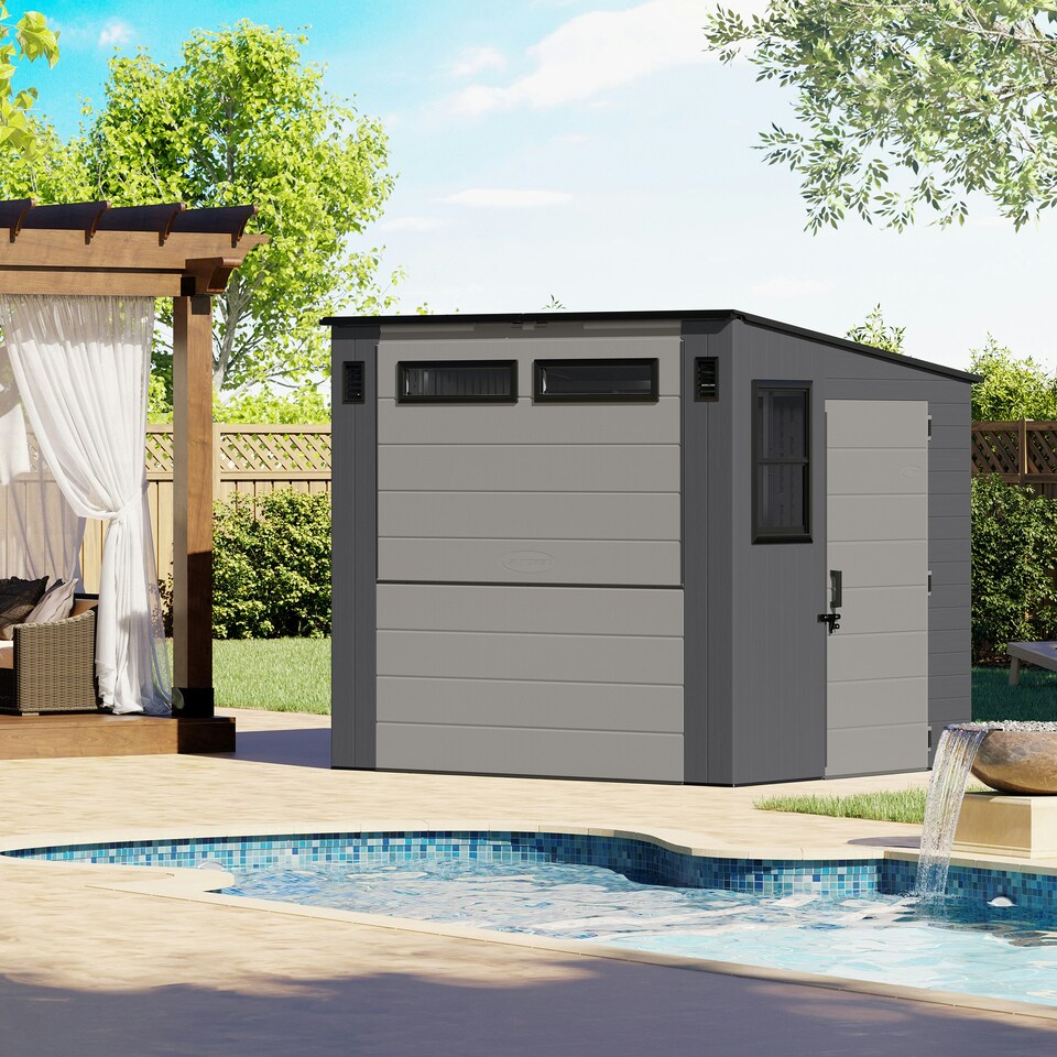 image 1 of Suncast Cabana Entertainment Shed & Bar 8x7 | Grey