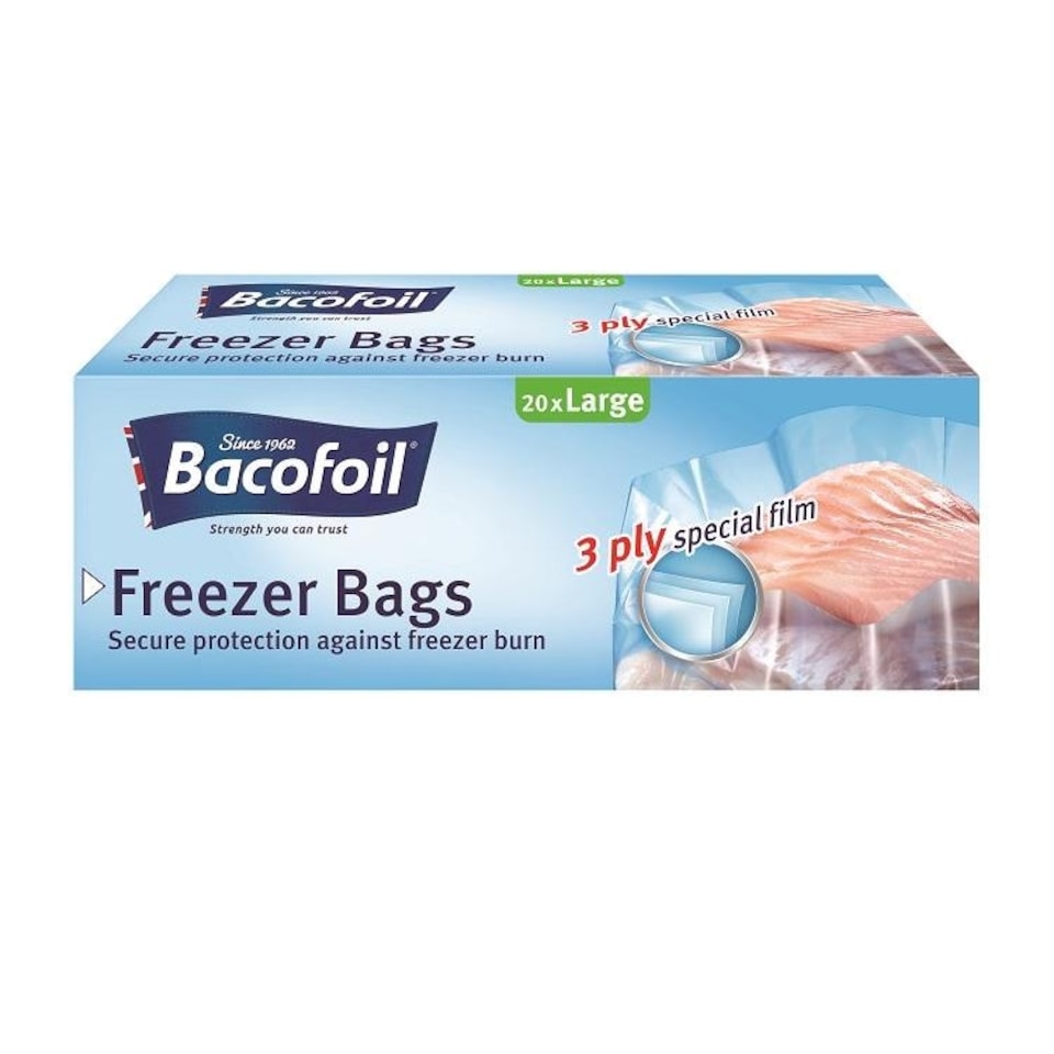 Bacofoil Freezer Bags Large 29 x 47cm 6L 20pk - One Colour - One Size
