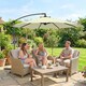 image 2 of Outsunny 3(m) Banana Parasol Cantilever Umbrella Garden | Cream | Beige | 3 m diameter