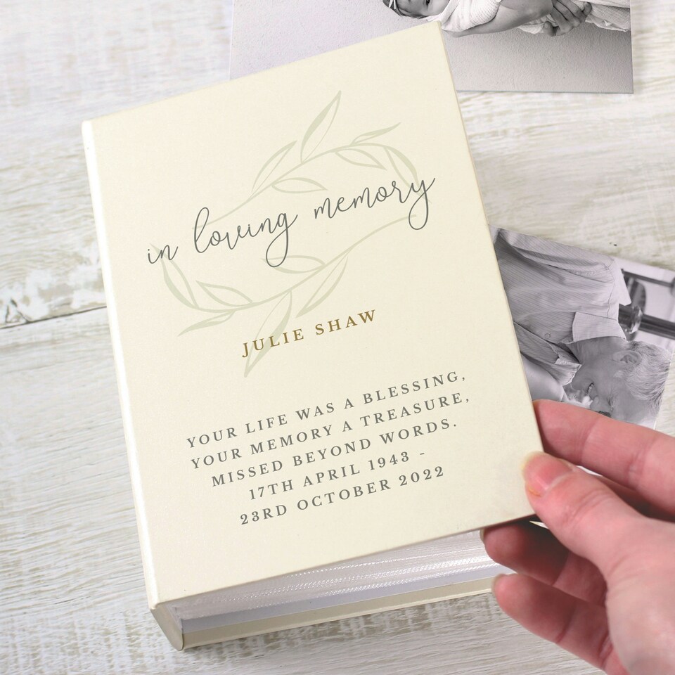 image 1 of Personalised In Loving Memory 6x4 Photo Album with Sleeves Cream