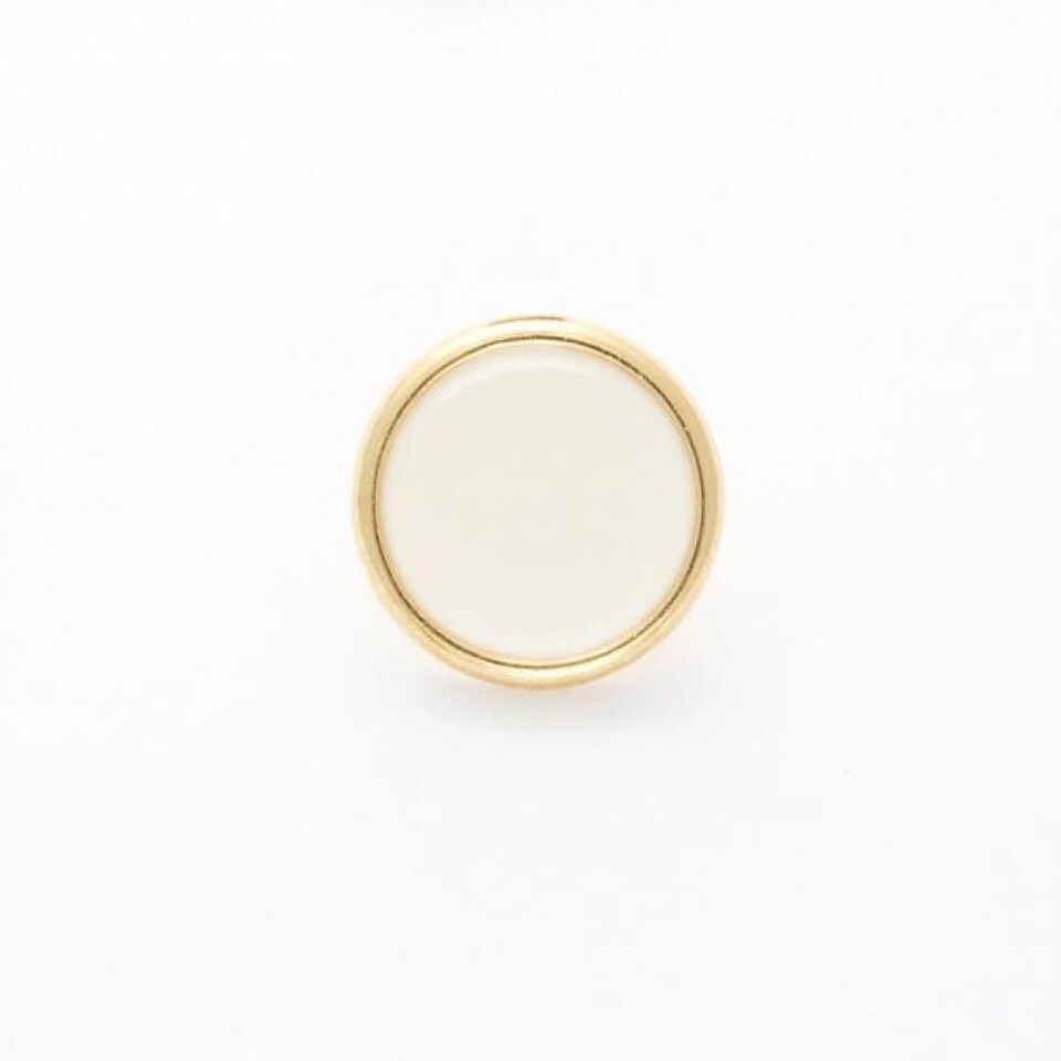 Minerva White & Gold Round Dress Shirt Buttons for Dressmaking - 11.5mm - per value pack of 100