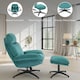 image 7 of Velvet Orange Brenna Swivel Armchair with Footstool