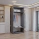 image 3 of Sliding wardrobes 4U Modern Full Mirror Sliding Door Wardrobe Multi Size & Color Options - 90cm | Grey | Grey 90cm | 90cm