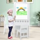 image 4 of COSTWAY 2-in-1 Kids Art Table Set with Chairs White