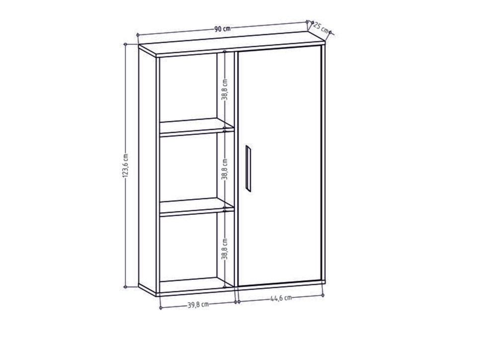 image 1 of Decorotika Patrick 3 Shelves and a Cabinet Bookcase