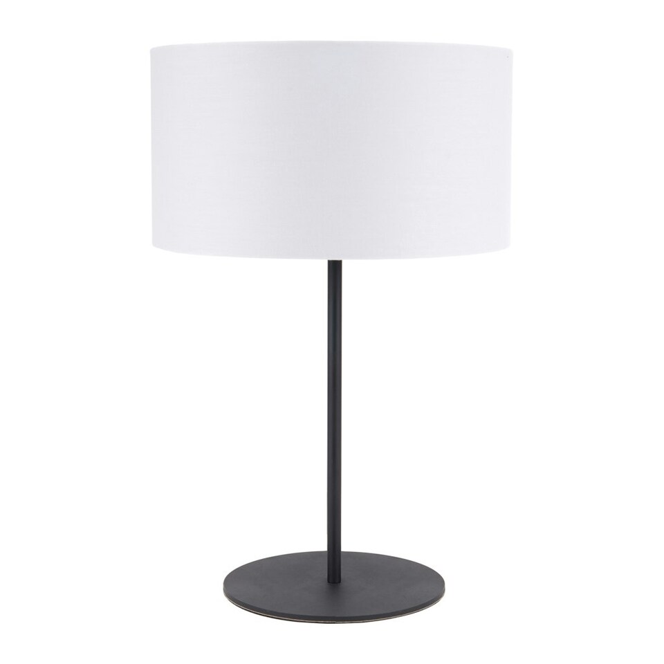 image 1 of Elegant Matt Black and Ivory Table Lamp