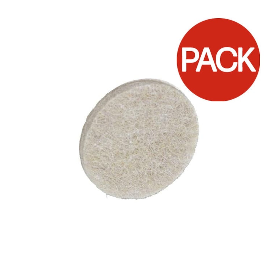 Securit Round Felt Furniture Pad (Pack of 16) - White - One Size