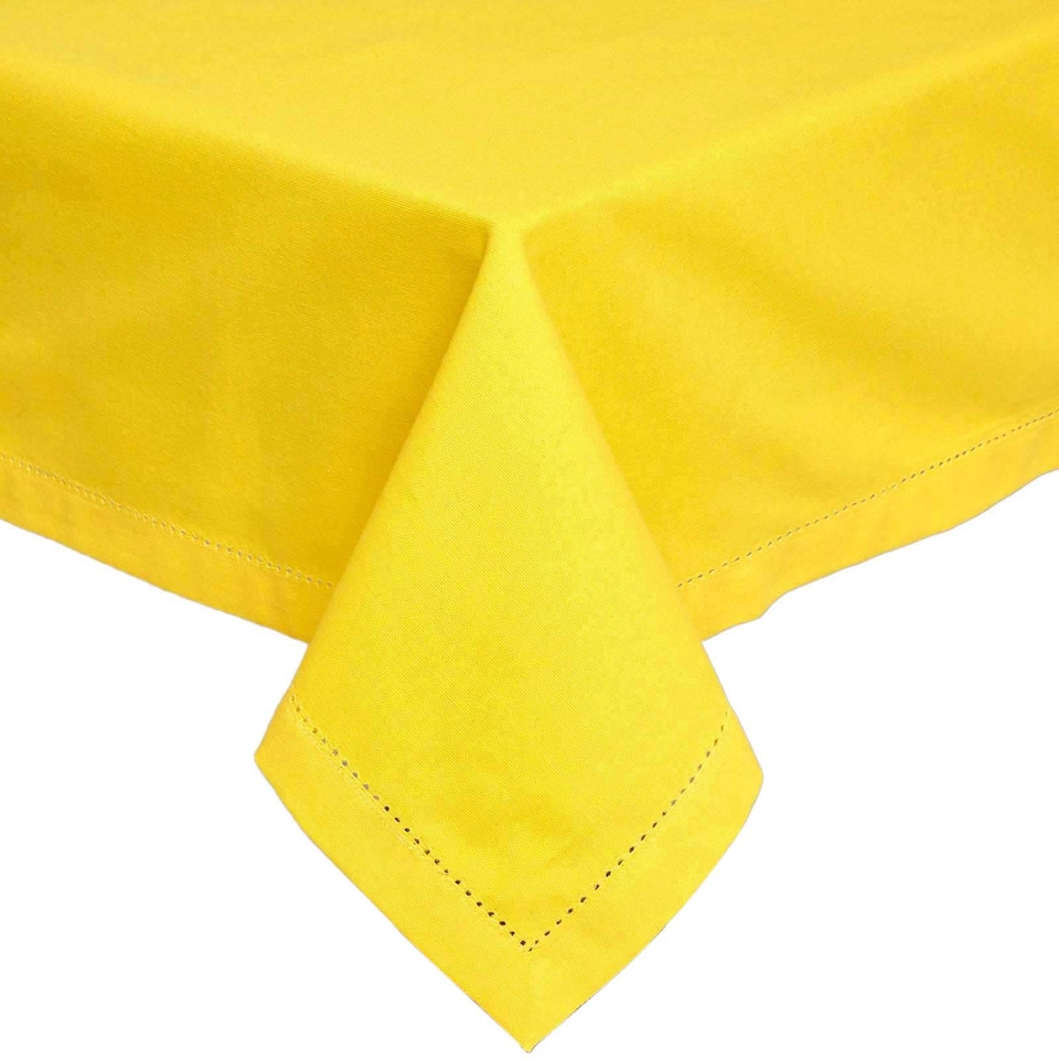image 1 of Homescapes Yellow Tablecloth - 137 x 228 cm | Yellow | 137cm x 228cm (54" x 90")