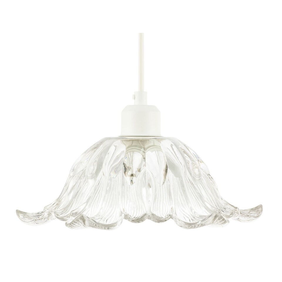 image 1 of Art Nouveau Sculptural Clear Glass Pendant Ceiling Lighting Shade