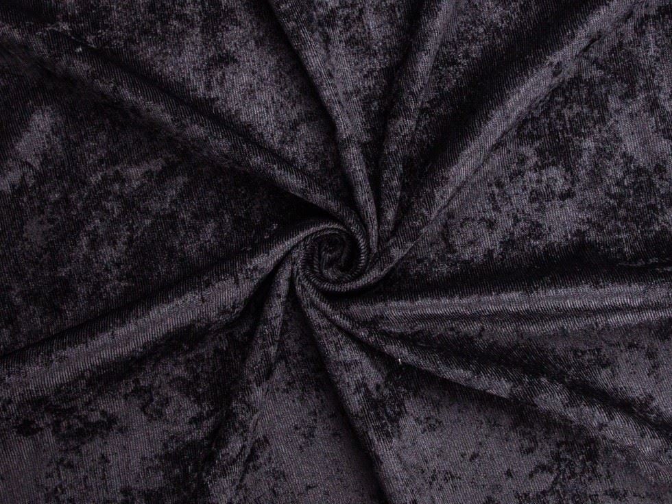 Minerva Black Deadstock Crush Texture Needlecord Dressmaking Fabric per metre - 150cm / 59" Wide