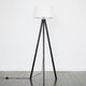 image 1 of ValueLights Modern Black Wood Tripod Floor Lamp With White Shade