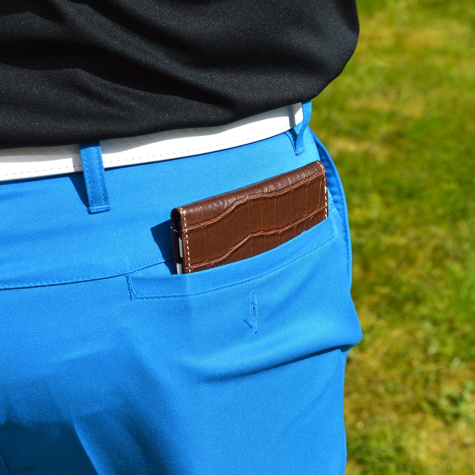 image 1 of Premium Croc Golf Scorecard Holder - Brown / Black