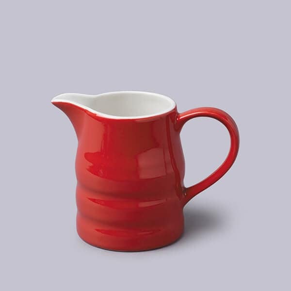 WM Bartleet & Sons Traditional Porcelain Churn Jug, 0.5 Pint in Red