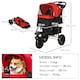 image 4 of PawHut Folding 3 Wheel Pet Stroller Travel Adjustable Canopy Storage Brake Red