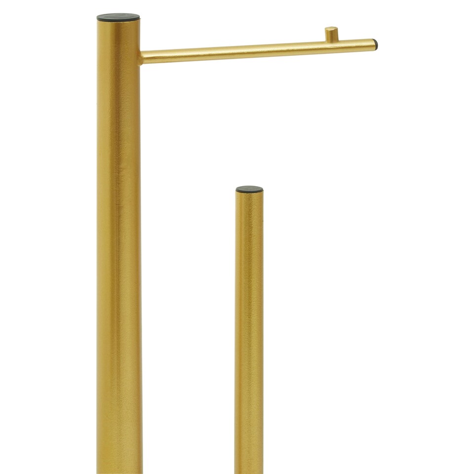 image 1 of Interiors by Premier Free Standing Toilet Roll Holder, Warm Metallic Toilet Tissue Holder, Luxe Chrome Finish Toilet Paper Stand