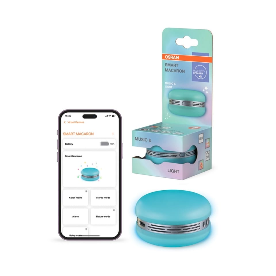 image 1 of Osram Smart+ Macaron Bluetooth Rechargeable Portable Audio Speaker Blue