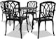 image 2 of Centurion Supports POSITANO Luxurious Garden and Patio Table and 4 Large Chairs with Armrests Cast Aluminium Bistro Set - Black