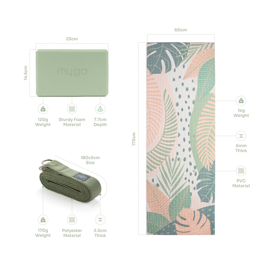 image 1 of Myga Yoga Starter Set - Palm | Green