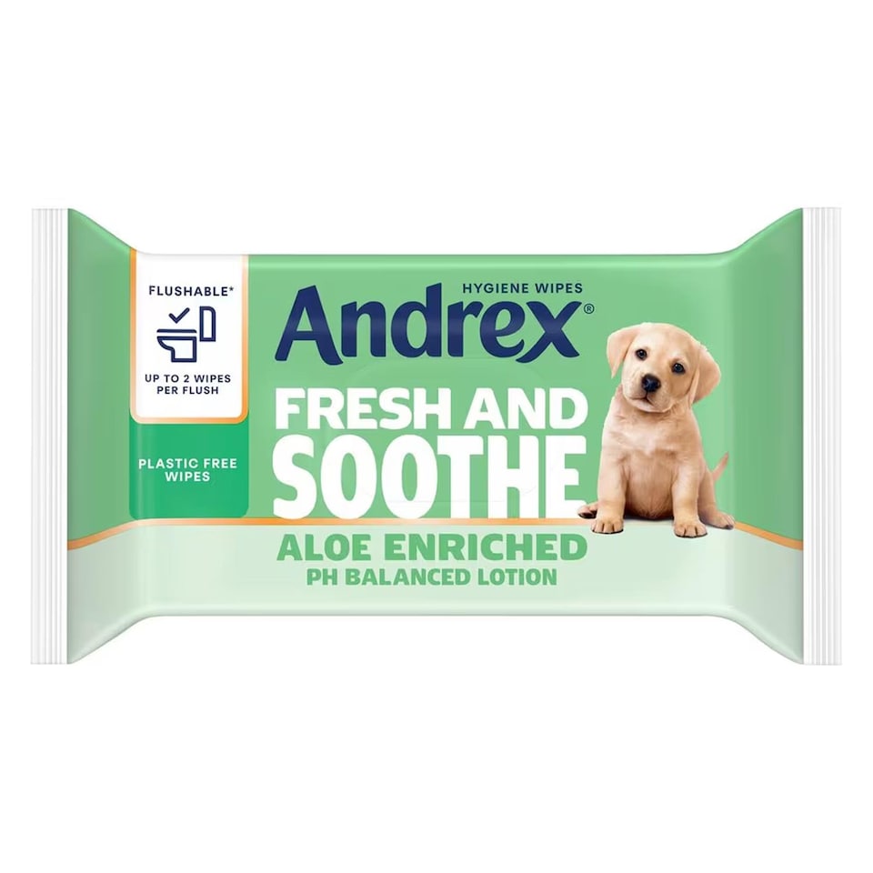 image 1 of Andrex Washlets Skin Kind Flushable Toilet Wipes, 36 Wipes | White | 1 Pack | 1