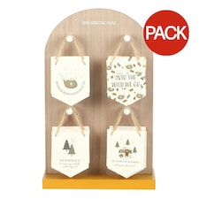 Something Different Mini Camping Hanging Sign Set (Pack of 24) - White - One Size