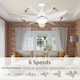 image 3 of HOMCOM Reversible Ceiling Fan with Light, 3 Blades, Mount Lighting Fan, White