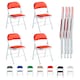 image 1 of Set of 4 Folding Dining Chairs Metal Frame Padded Seats