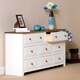 image 2 of Capri 6+2 Drawer White Wide Chest of Drawers - White Painted Pine Bedroom Storage with Shaker Style Legs | White | White | 1