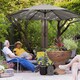 image 2 of Outsunny 2.6M Garden Parasol Umbrella with Aluminium Pole, Tilt, Crank | Grey | Light Grey | Dia. 2.65 x 2.3H m