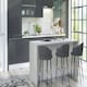 image 4 of Furneo Kitchen Island 06 Grey Stone & White Marble effect N/A