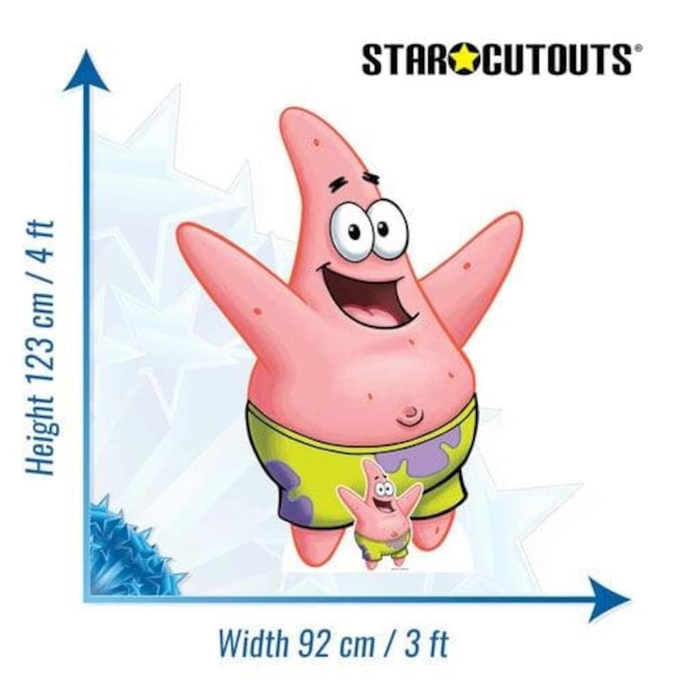 image 1 of Patrick Star (SpongeBob SquarePants) Lifesize Cardboard Cutout 123cm