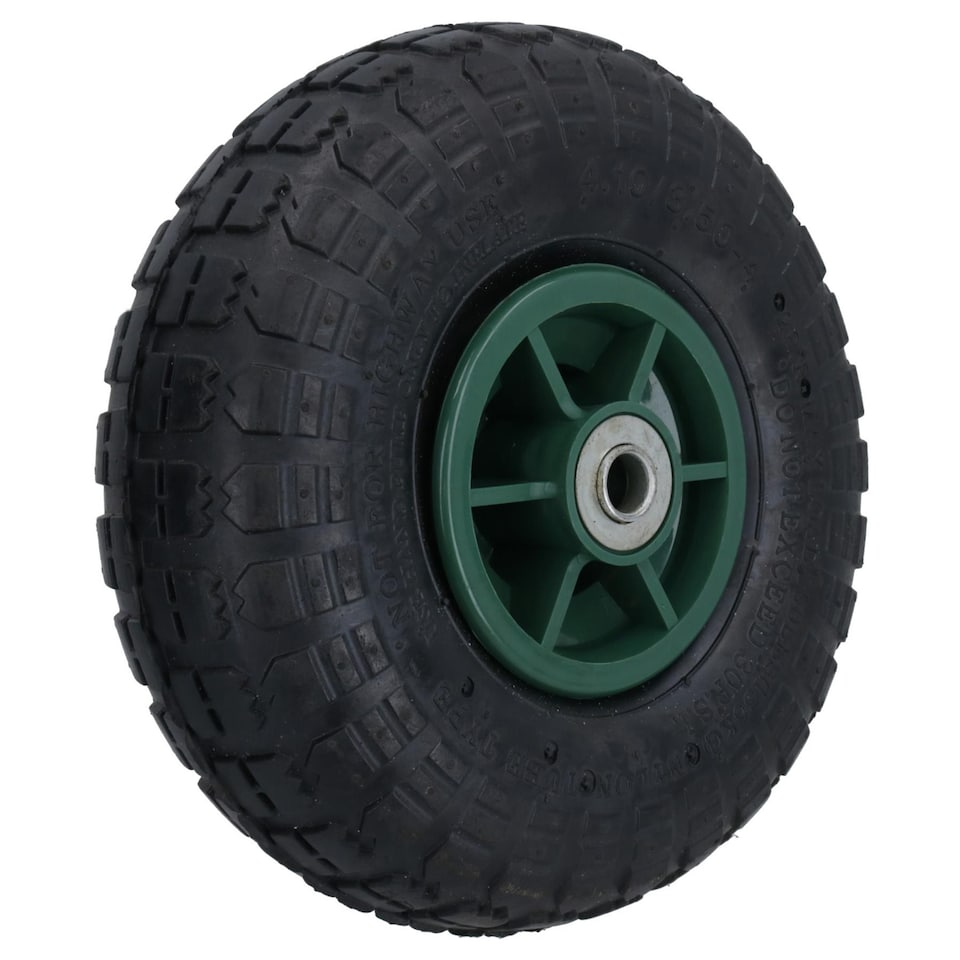 image 1 of 10 Inch Pneumatic Wheel For Sack Truck Carts Wheelbarrows 16mm Bore 4pc