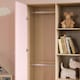 image 5 of Junior Vida Neptune 1 Door Wardrobe 5 Shelves & Clothes Rail, Pink & Oak