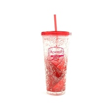 Arsenal FC Crest 600ml Freezer Cup With Straw - Red - One Size