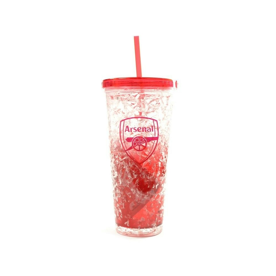 image 1 of Arsenal FC Crest 600ml Freezer Cup With Straw - Red - One Size