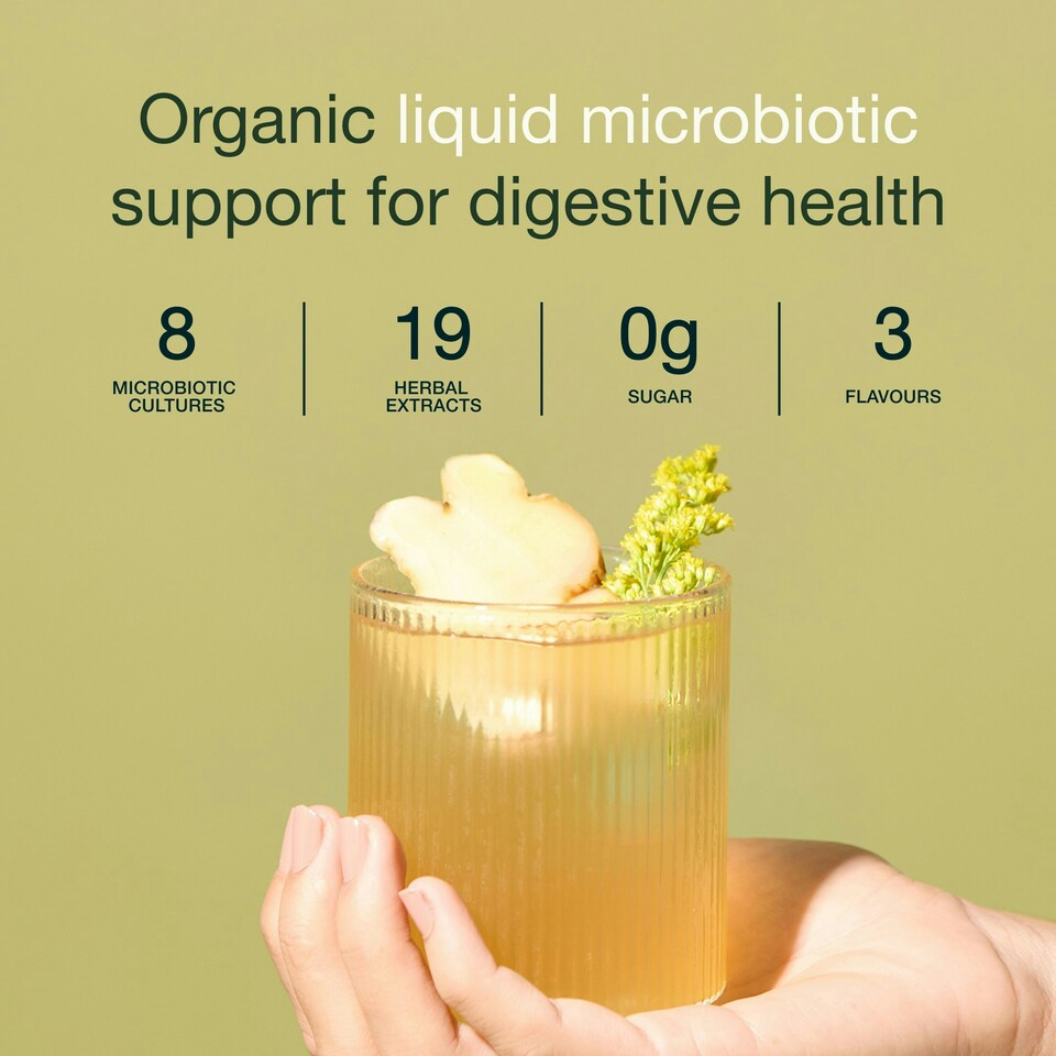 image 1 of Nuzest Inner Biome Blend – Digestive Health & Microbiome Support – 8 Microbiotic Cultures, 19 Fermented Herbs - Gut Health - Vegan - Ginger