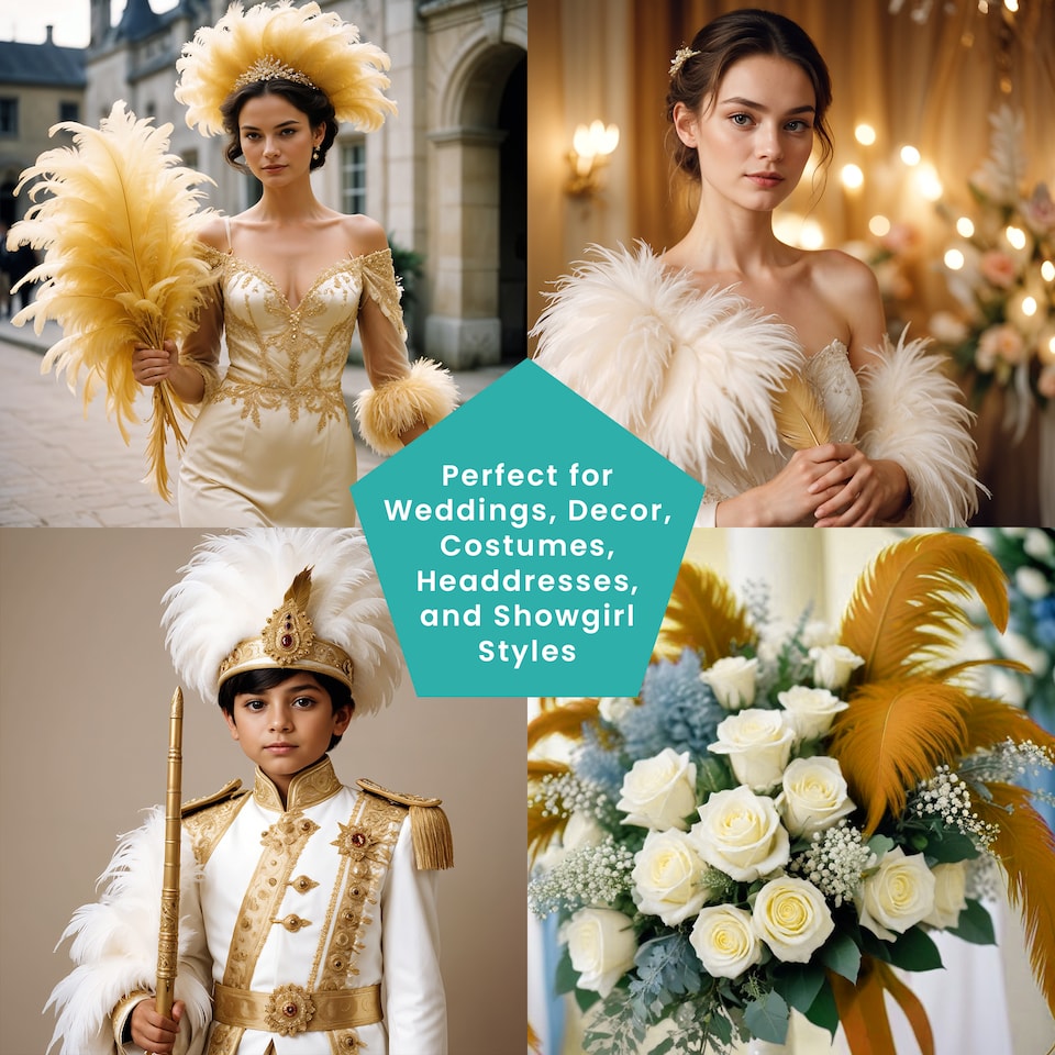 image 1 of Trimming shop 35-40cm Ostrich Feathers Plume - 10pcs