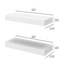 Floating Storage Shelf Wall Mounted Wooden CD DVD Book Shelves Home Living Room | White