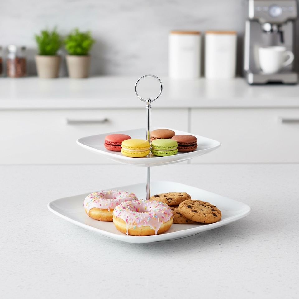 image 1 of Waterside Elegant Two-Tier Cake Stand