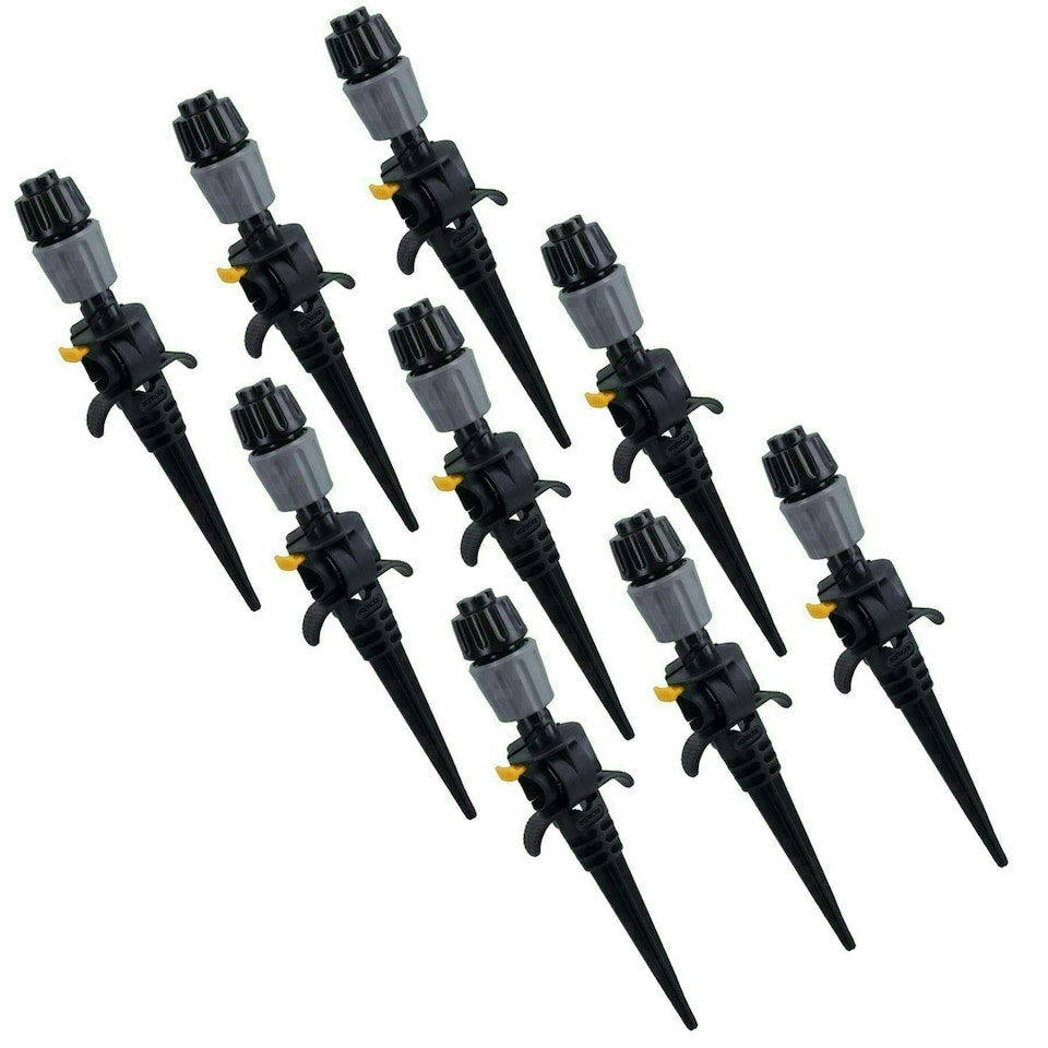 image 1 of Universal Easy Drip garden Sprinklers and Ground Pegs Plant Watering 9pc